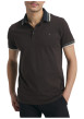 Thumbnail Polo en coton chocolat à coupe droite pourvu d'un col boutonné