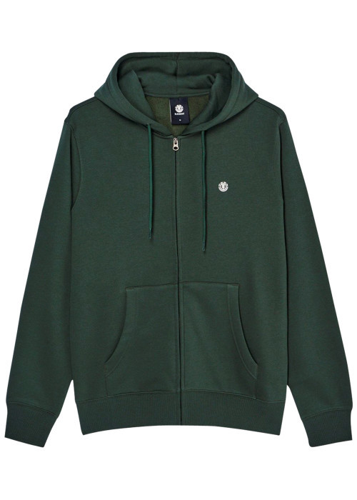 Sweat zippé en coton mélangé vert à coupe...