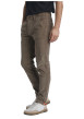 Thumbnail Pantalon chino taupe en coton velours côtelé doté d'une coupe slim - Image 3