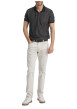 Thumbnail Polo avec un tissu piqué noir et blanc à coupe droite doté d'un col zippé - Image 2