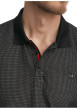Thumbnail Polo avec un tissu piqué noir et blanc à coupe droite doté d'un col zippé - Image 4