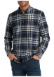Thumbnail Chemise en coton bleu marine à carreaux pourvue d'une coupe ajustée col à revers