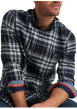 Thumbnail Chemise en coton bleu marine à carreaux pourvue d'une coupe ajustée col à revers - Image 4