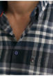 Thumbnail Chemise en coton bleu marine à carreaux pourvue d'une coupe ajustée col à revers - Image 6