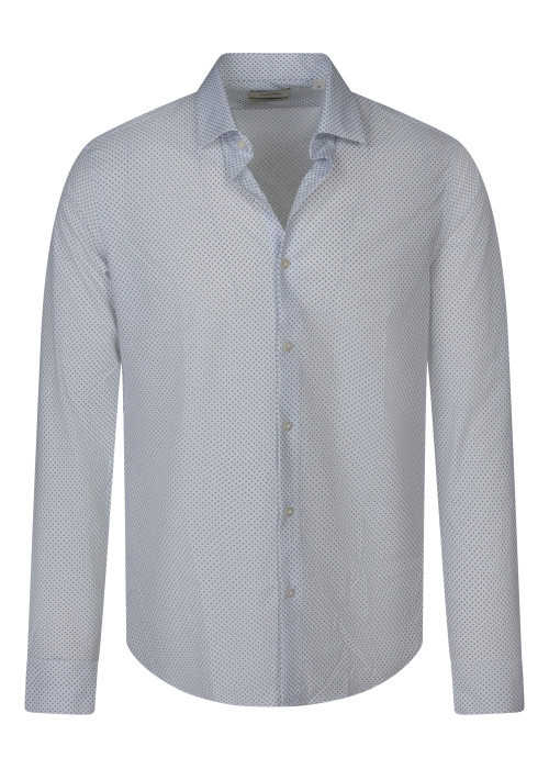 Chemise blanche à motifs dotée d'une coupe slim...