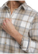 Thumbnail Chemise en coton beige clair à carreaux pourvue d'une coupe ajustée - Image 5