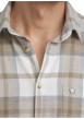 Thumbnail Chemise en coton beige clair à carreaux pourvue d'une coupe ajustée - Image 6
