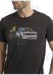 Thumbnail T-shirt en coton chocolat avec un imprimé de voiture et une moto - Image 4