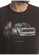 Thumbnail T-shirt en coton chocolat avec un imprimé de voiture et une moto - Image 5