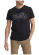 Thumbnail T-shirt en coton noir avec un imprimé moto et une coupe droite