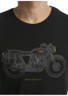 Thumbnail T-shirt en coton noir avec un imprimé moto et une coupe droite - Image 4