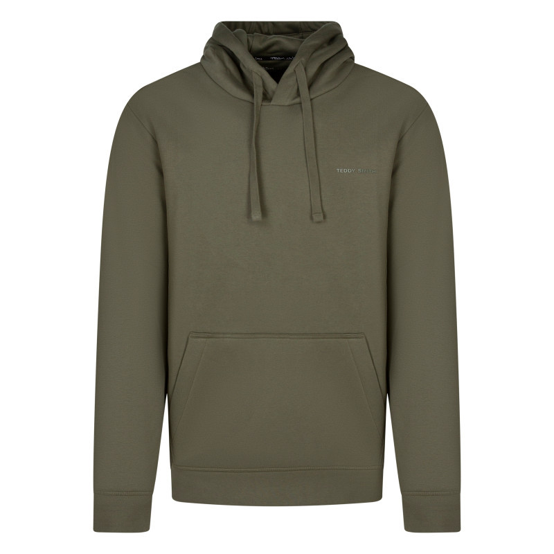 Teddy Smith - Sweat à Capuche Kaki Avec Une Coupe Droite Et Un Logo En Relief - Vert