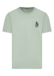 Thumbnail T-shirt vert en coton avec un imprimé dans le dos et sur la poitrine