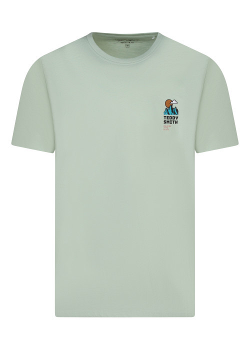 T-shirt vert en coton avec un imprimé dans le...