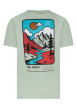 Thumbnail T-shirt vert en coton avec un imprimé dans le dos et sur la poitrine - Image 2
