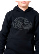 Thumbnail Sweat noir uni avec une voiture imprimée et un col à capuche - Image 4