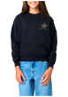 Thumbnail Sweat manches longues noir uni avec un imprimé animalier et une coupe droite