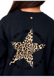 Thumbnail Sweat manches longues noir uni avec un imprimé animalier et une coupe droite - Image 4