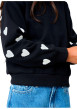 Thumbnail Sweat en coton mélangé noir uni à motifs avec une coupe droite - Image 3