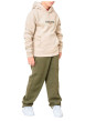 Thumbnail Sweat beige uni à coupe droite avec un col à capuche et un logo brodé - Image 3