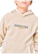 Thumbnail Sweat beige uni à coupe droite avec un col à capuche et un logo brodé - Image 4