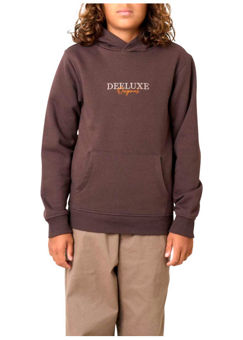 Sweat marron uni à coupe droite avec un logo...