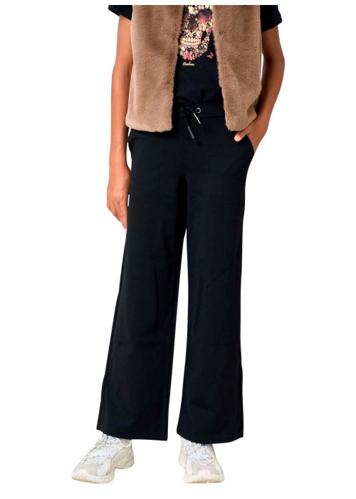 Pantalon chino noir uni à coupe droite avec 4...