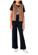 Thumbnail Pantalon chino noir uni à coupe droite avec 4 poches et un cordon de serrage - Image 3