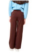 Thumbnail Pantalon chino chocolat uni à coupe droite avec 4 poches et un cordon de serrage - Image 2