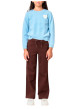 Thumbnail Pantalon chino chocolat uni à coupe droite avec 4 poches et un cordon de serrage - Image 3