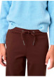 Thumbnail Pantalon chino chocolat uni à coupe droite avec 4 poches et un cordon de serrage - Image 4