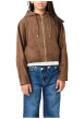 Thumbnail Blouson marron uni à coupe droite avec un col à capuche et 2 poches