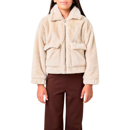Blouson écru uni muni d'une coupe droite et...