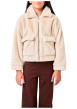Thumbnail Blouson écru uni muni d'une coupe droite et d'un col à revers