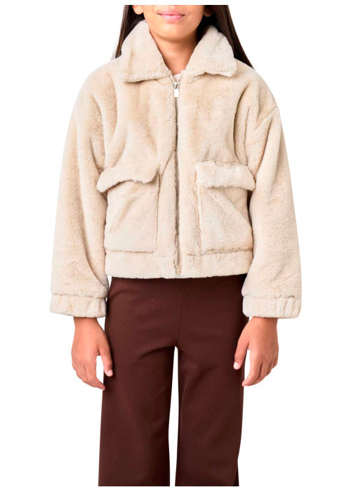 Blouson écru uni muni d'une coupe droite et...