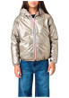 Thumbnail Blouson taupe uni réversible avec une coupe droite et un col à capuche