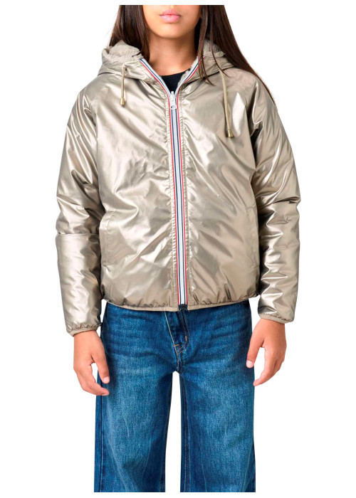 Blouson taupe uni réversible avec une coupe...