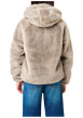 Thumbnail Blouson taupe uni réversible avec une coupe droite et un col à capuche - Image 2