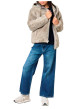 Thumbnail Blouson taupe uni réversible avec une coupe droite et un col à capuche - Image 3