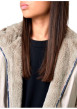 Thumbnail Blouson taupe uni réversible avec une coupe droite et un col à capuche - Image 4