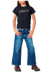 Thumbnail T-shirt manches courtes en coton noir à imprimé léopard avec un col rond - Image 3