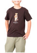 Thumbnail T-shirt en coton marron avec un ours imprimé et des manches courtes