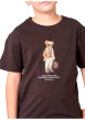 Thumbnail T-shirt en coton marron avec un ours imprimé et des manches courtes - Image 4
