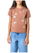 Thumbnail T-shirt en coton chocolat à imprimé Cowboy muni d'une coupe droite