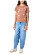 Thumbnail T-shirt en coton chocolat à imprimé Cowboy muni d'une coupe droite - Image 3