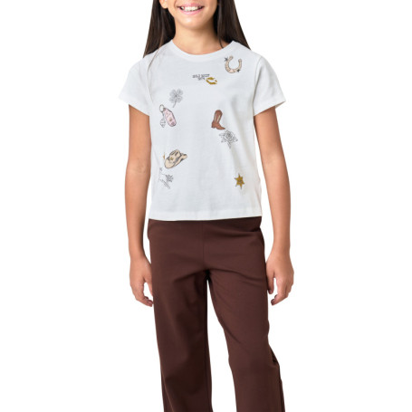 T-shirt en coton blanc à imprimé Cowboy pourvu...