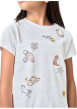 Thumbnail T-shirt en coton blanc à imprimé Cowboy pourvu d'une coupe droite - Image 4