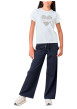 Thumbnail T-shirt en coton blanc uni avec un cœur imprimé et un col rond - Image 3