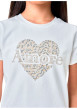 Thumbnail T-shirt en coton blanc uni avec un cœur imprimé et un col rond - Image 4