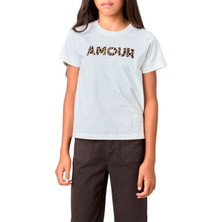 T-shirt manches courtes en coton blanc à...